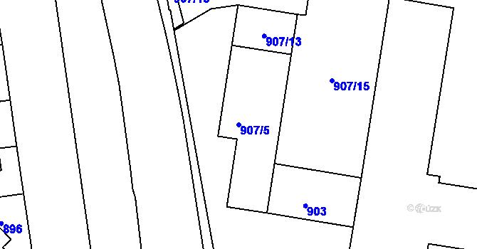 Parcela st. 907/5 v KÚ České Budějovice 4, Katastrální mapa