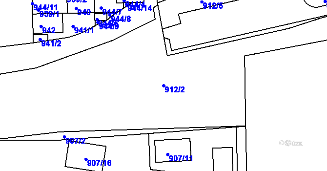 Parcela st. 912/2 v KÚ České Budějovice 4, Katastrální mapa