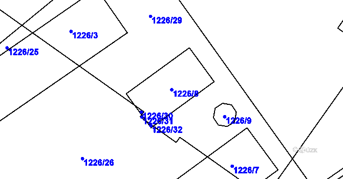 Parcela st. 1226/8 v KÚ České Budějovice 4, Katastrální mapa
