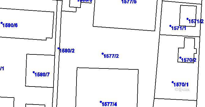Parcela st. 1577/2 v KÚ České Budějovice 4, Katastrální mapa