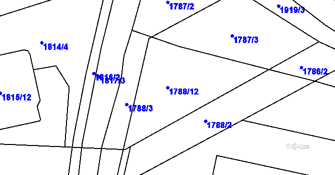 Parcela st. 1788/12 v KÚ České Budějovice 4, Katastrální mapa