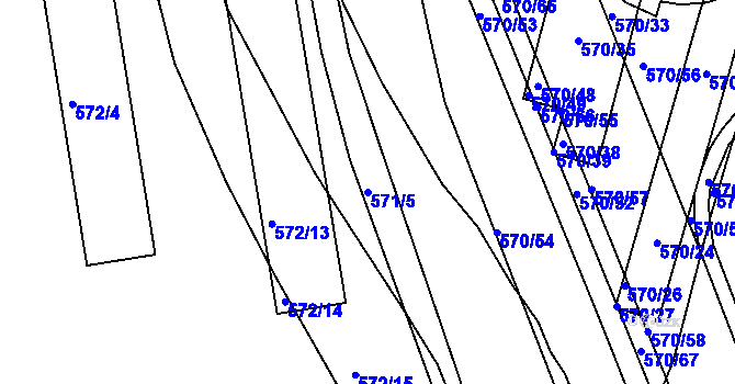 Parcela st. 571/5 v KÚ České Budějovice 4, Katastrální mapa