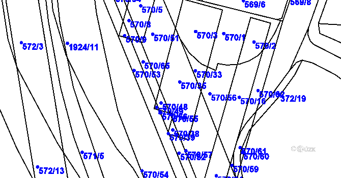 Parcela st. 570/47 v KÚ České Budějovice 4, Katastrální mapa