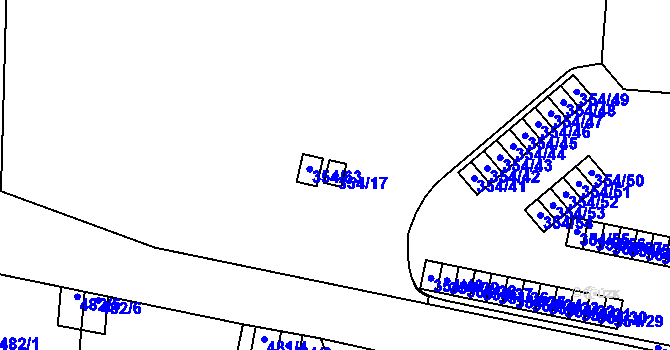 Parcela st. 354/17 v KÚ České Budějovice 4, Katastrální mapa