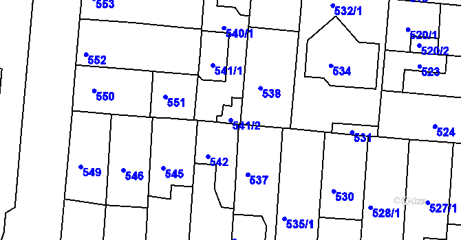 Parcela st. 541/2 v KÚ České Budějovice 4, Katastrální mapa