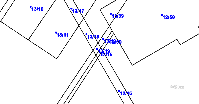 Parcela st. 12/15 v KÚ České Budějovice 4, Katastrální mapa