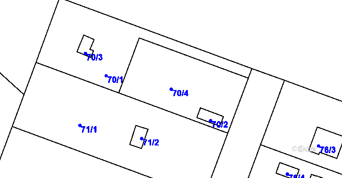 Parcela st. 70/4 v KÚ České Budějovice 4, Katastrální mapa