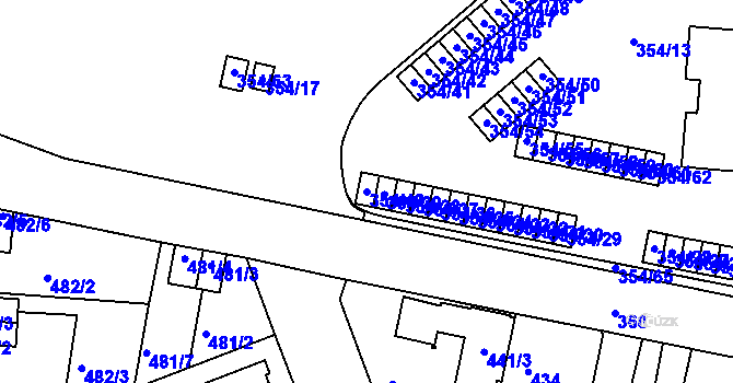 Parcela st. 354/40 v KÚ České Budějovice 4, Katastrální mapa