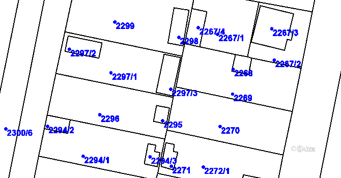 Parcela st. 2297/3 v KÚ České Budějovice 5, Katastrální mapa