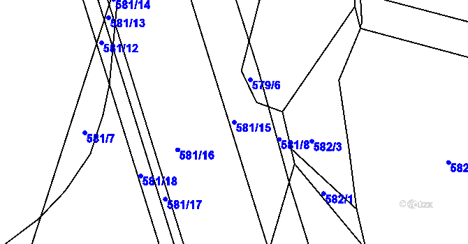 Parcela st. 581/15 v KÚ České Budějovice 5, Katastrální mapa