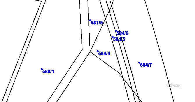 Parcela st. 584/4 v KÚ České Budějovice 5, Katastrální mapa