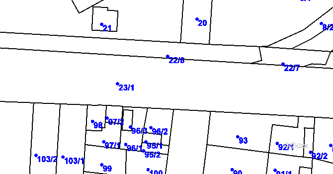 Parcela st. 23 v KÚ České Budějovice 5, Katastrální mapa