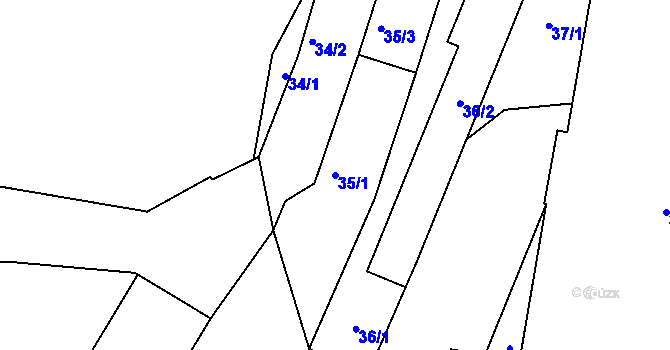 Parcela st. 35/1 v KÚ České Budějovice 5, Katastrální mapa