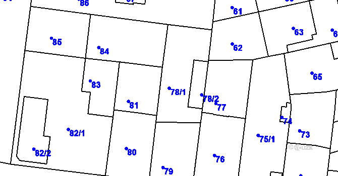 Parcela st. 78/1 v KÚ České Budějovice 5, Katastrální mapa