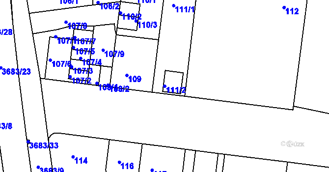Parcela st. 111/2 v KÚ České Budějovice 5, Katastrální mapa