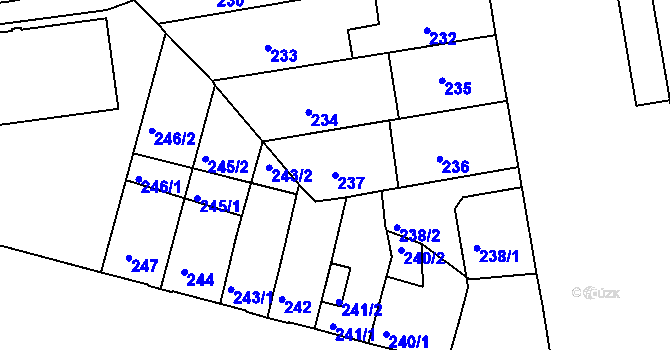 Parcela st. 237 v KÚ České Budějovice 5, Katastrální mapa