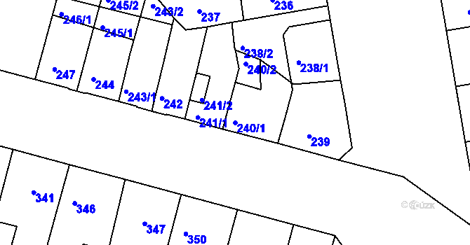 Parcela st. 240/1 v KÚ České Budějovice 5, Katastrální mapa