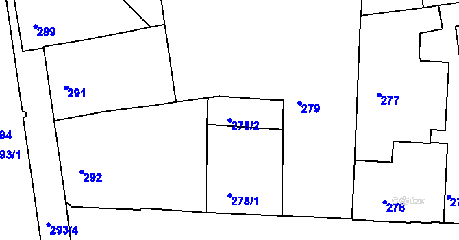 Parcela st. 278/2 v KÚ České Budějovice 5, Katastrální mapa