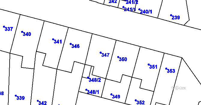 Parcela st. 347 v KÚ České Budějovice 5, Katastrální mapa