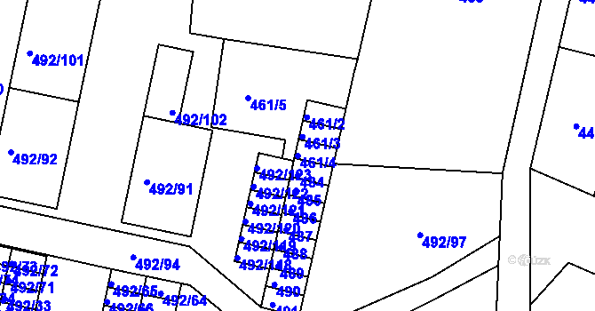 Parcela st. 461/4 v KÚ České Budějovice 5, Katastrální mapa