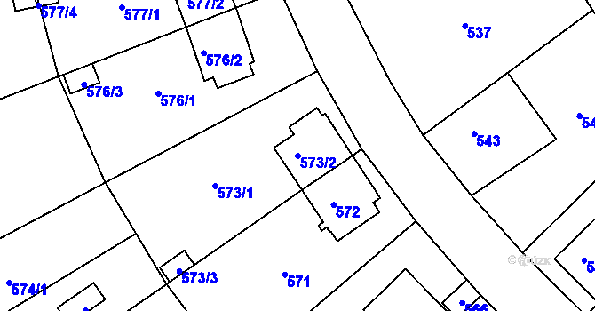 Parcela st. 573/2 v KÚ České Budějovice 5, Katastrální mapa