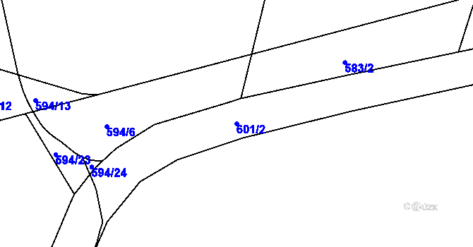 Parcela st. 601/2 v KÚ České Budějovice 5, Katastrální mapa