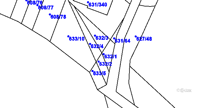 Parcela st. 632/1 v KÚ České Budějovice 5, Katastrální mapa