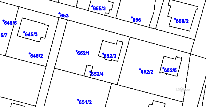Parcela st. 652/3 v KÚ České Budějovice 5, Katastrální mapa