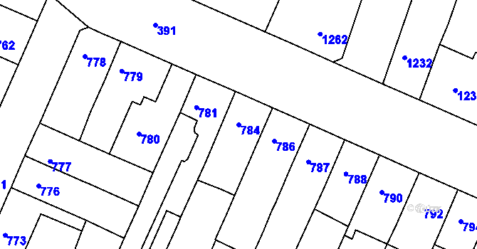 Parcela st. 784 v KÚ České Budějovice 5, Katastrální mapa