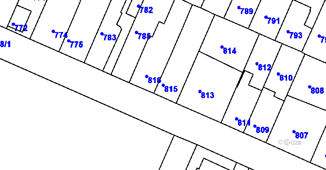 Parcela st. 815 v KÚ České Budějovice 5, Katastrální mapa