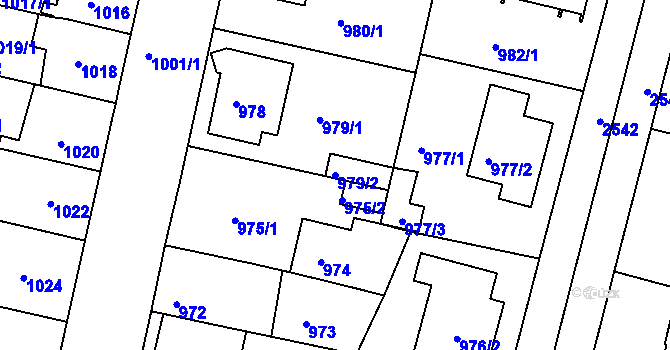 Parcela st. 979/2 v KÚ České Budějovice 5, Katastrální mapa