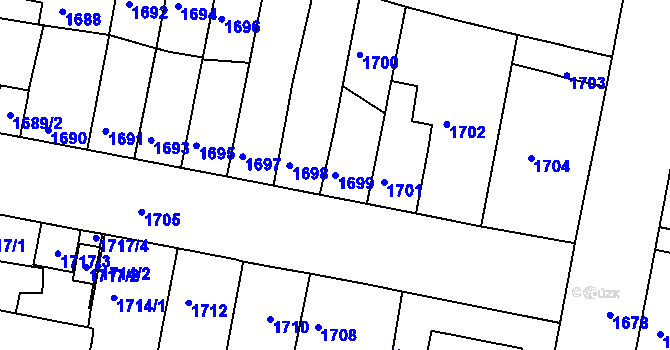 Parcela st. 1699 v KÚ České Budějovice 5, Katastrální mapa