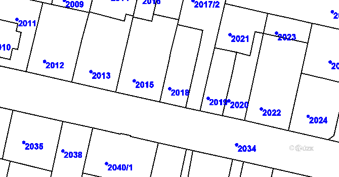 Parcela st. 2018 v KÚ České Budějovice 5, Katastrální mapa