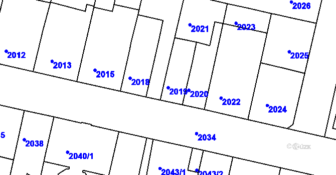 Parcela st. 2019 v KÚ České Budějovice 5, Katastrální mapa