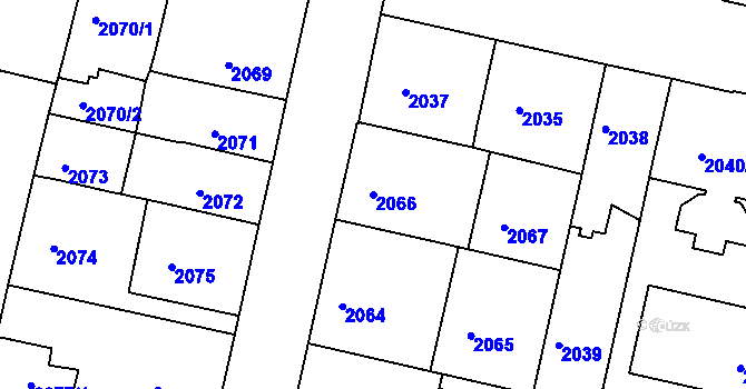 Parcela st. 2066 v KÚ České Budějovice 5, Katastrální mapa
