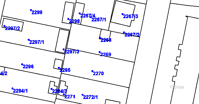 Parcela st. 2269 v KÚ České Budějovice 5, Katastrální mapa