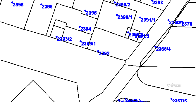 Parcela st. 2392 v KÚ České Budějovice 5, Katastrální mapa