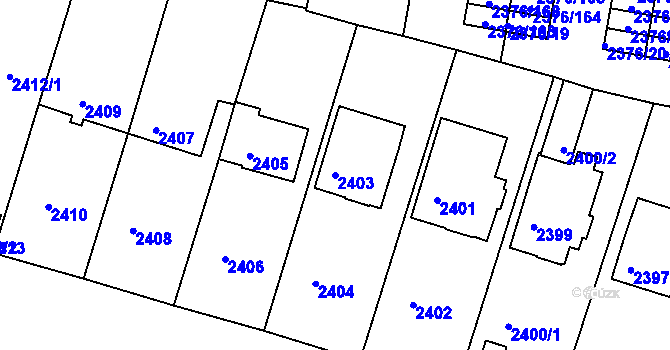 Parcela st. 2403 v KÚ České Budějovice 5, Katastrální mapa