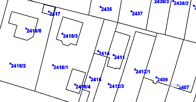Parcela st. 2414 v KÚ České Budějovice 5, Katastrální mapa