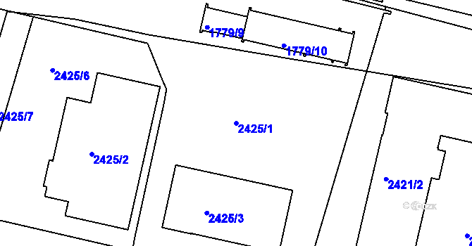 Parcela st. 2425/1 v KÚ České Budějovice 5, Katastrální mapa