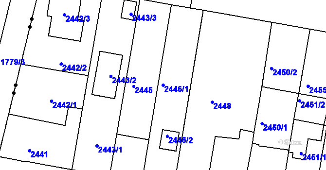 Parcela st. 2446/1 v KÚ České Budějovice 5, Katastrální mapa