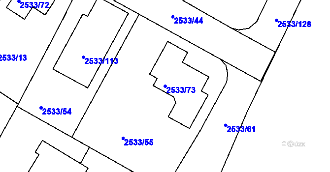 Parcela st. 2533/73 v KÚ České Budějovice 5, Katastrální mapa