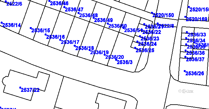 Parcela st. 2536/20 v KÚ České Budějovice 5, Katastrální mapa