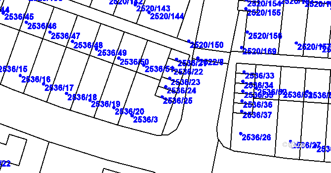 Parcela st. 2536/24 v KÚ České Budějovice 5, Katastrální mapa