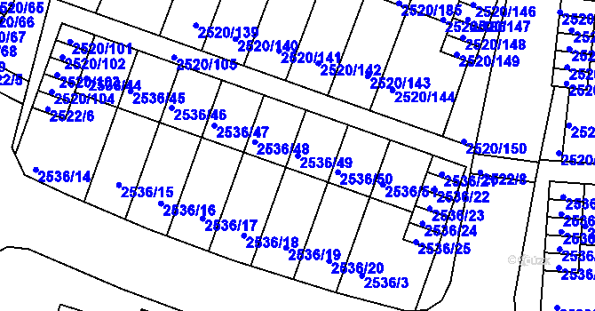 Parcela st. 2536/49 v KÚ České Budějovice 5, Katastrální mapa