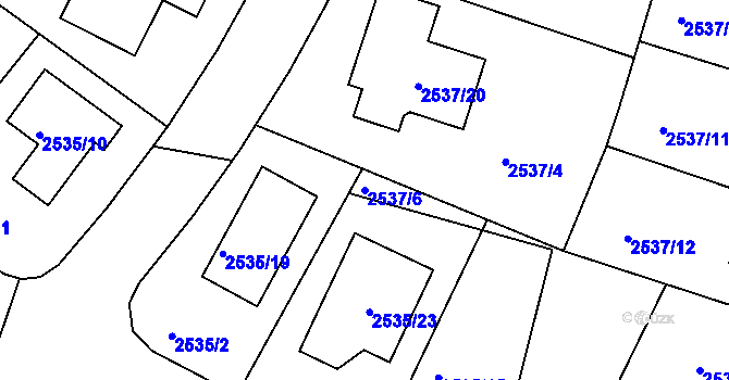 Parcela st. 2537/6 v KÚ České Budějovice 5, Katastrální mapa
