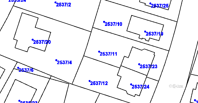 Parcela st. 2537/11 v KÚ České Budějovice 5, Katastrální mapa