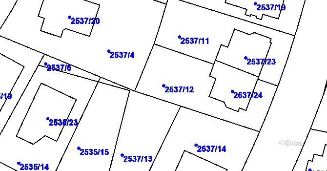 Parcela st. 2537/12 v KÚ České Budějovice 5, Katastrální mapa
