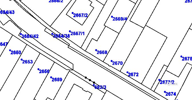 Parcela st. 2668 v KÚ České Budějovice 5, Katastrální mapa