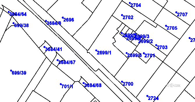 Parcela st. 2699 v KÚ České Budějovice 5, Katastrální mapa